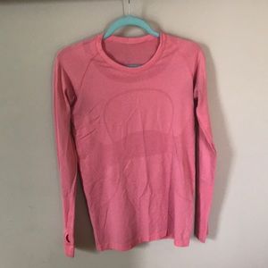Lululemon swiftly tech long sleeve coral size 10